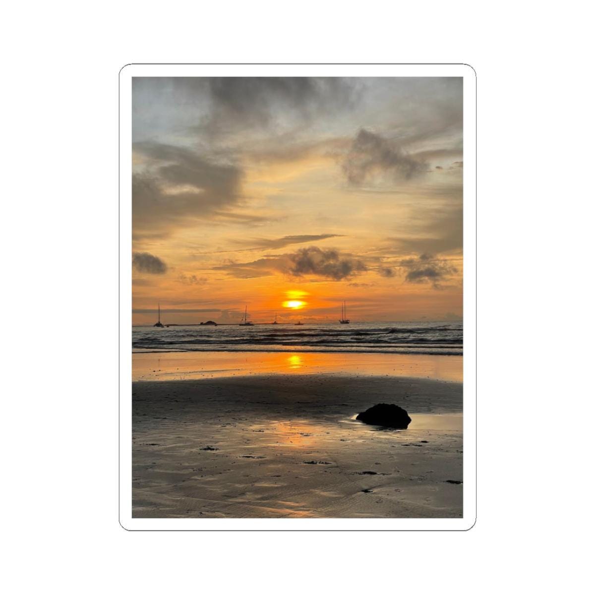 Sunset Beach Photo Sticker | Kiss-Cut Sticker