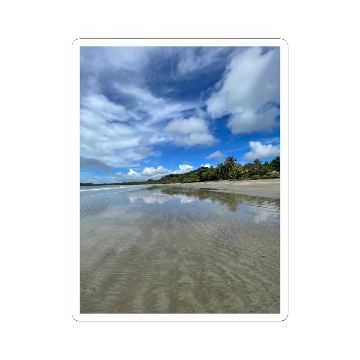 Tropical Beach Reflection Sticker | Kiss-Cut Sticker