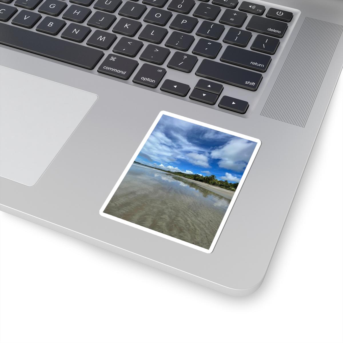Tropical Beach Reflection Sticker | Kiss-Cut Sticker