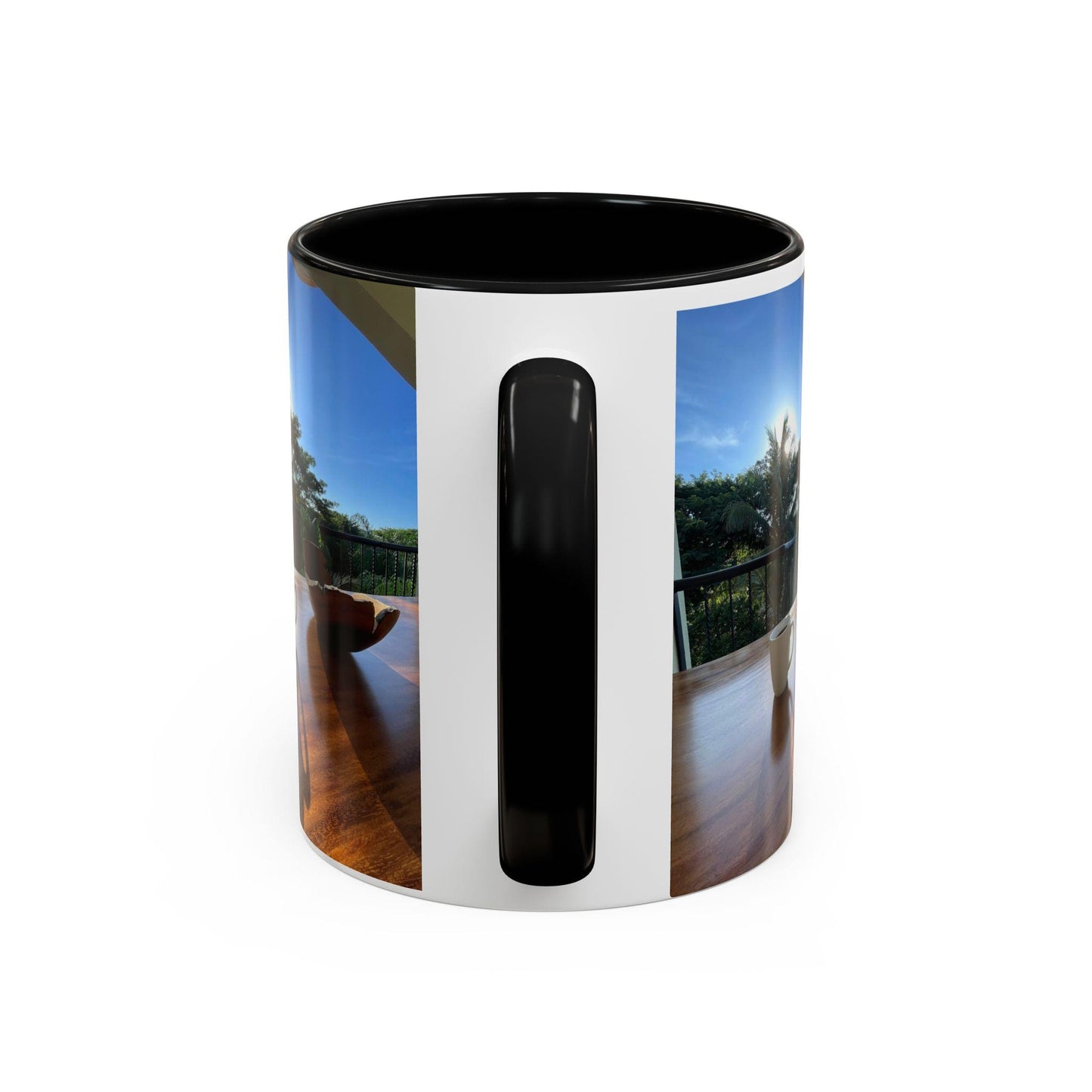 Patio Coffee Mug | Tropical Morning Scene, Ceramic Accent Mug