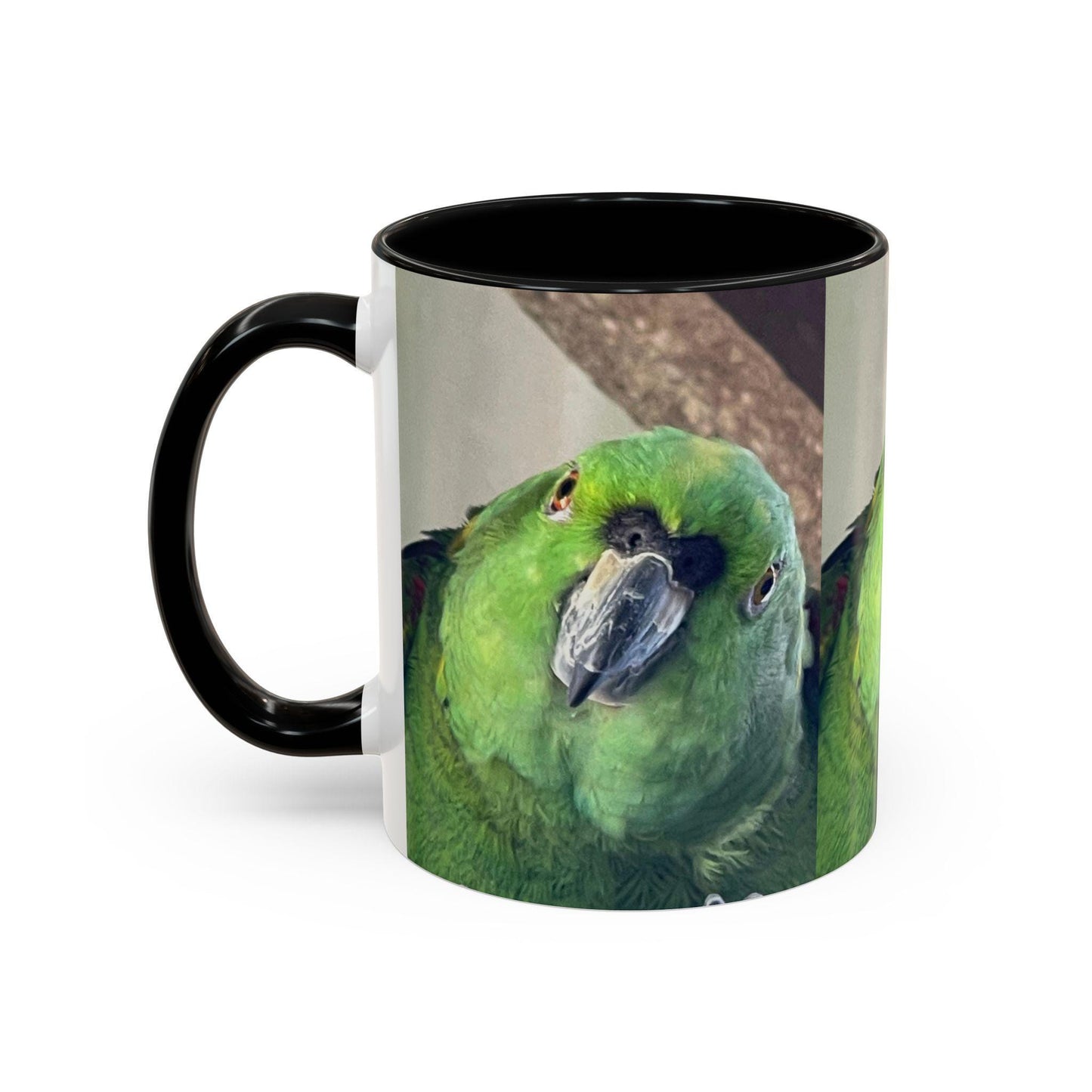 Green Parrot Photo Mug Accent Coffee Mug | 11oz 15oz
