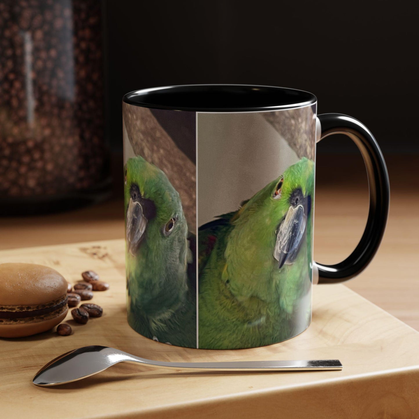 Green Parrot Photo Mug Accent Coffee Mug | 11oz 15oz