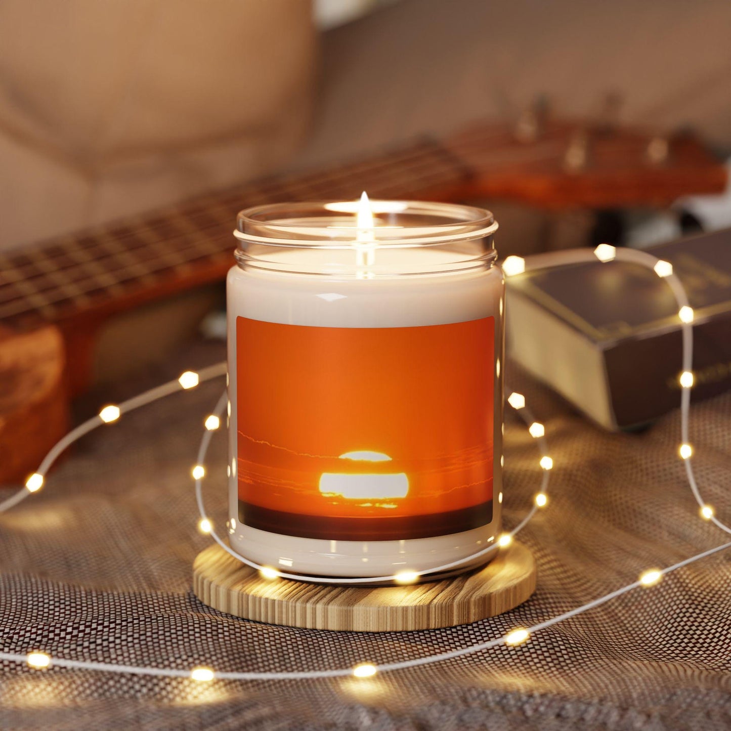 Sunset Horizon Candle | 9oz Soy Jar, Warm Orange Sunset Scenery