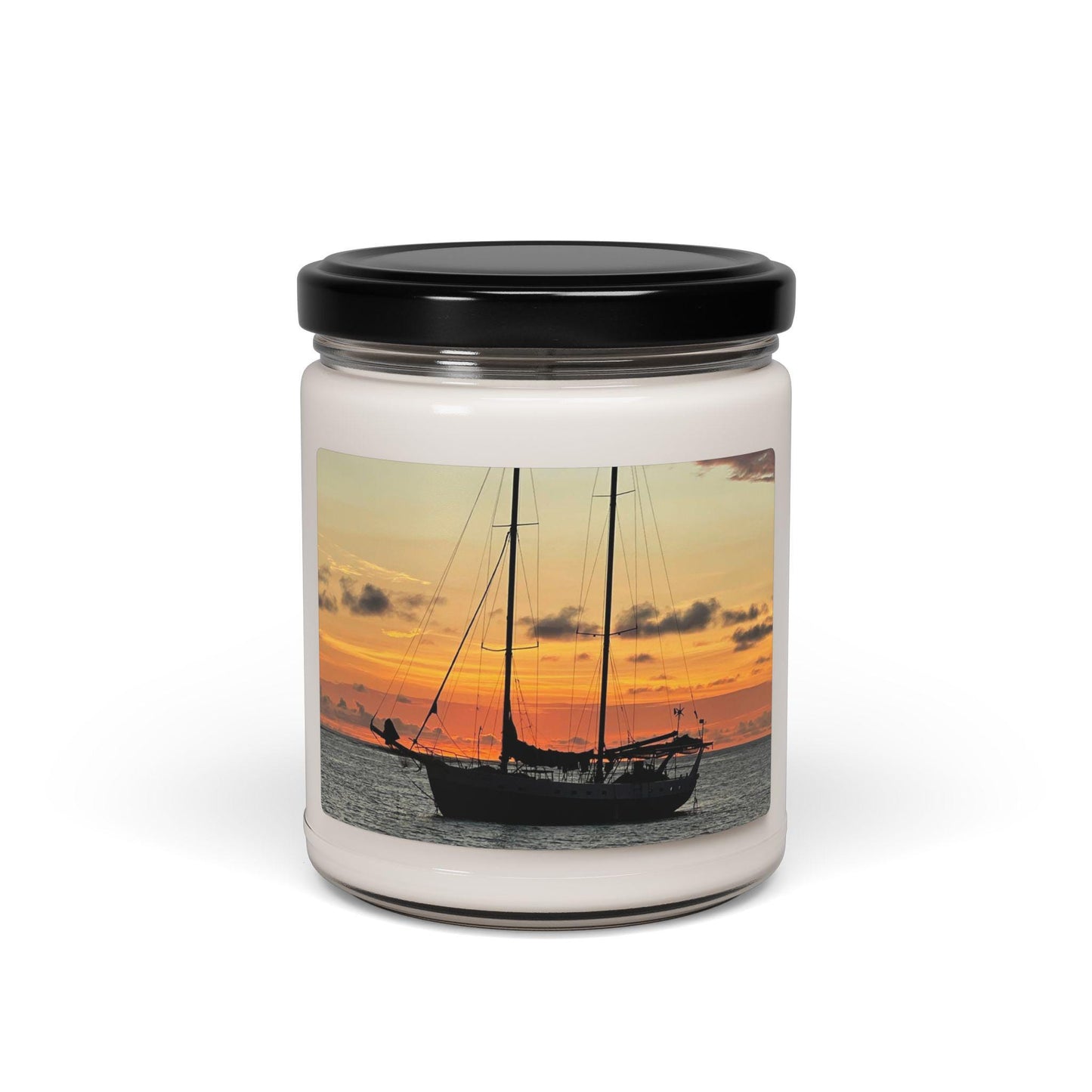 Sailboat Sunset Candle 9oz Soy Jar | Beach Nautical Sunset Scent
