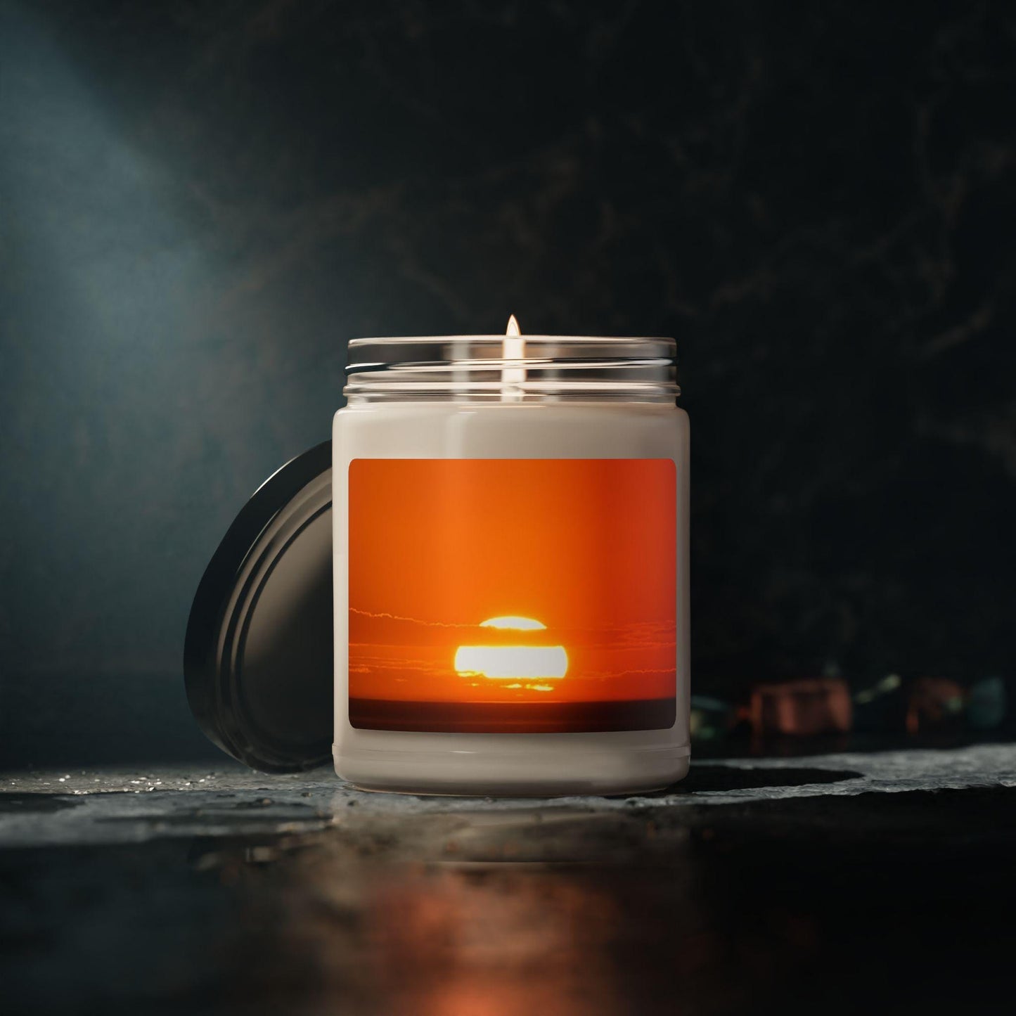 Sunset Horizon Candle | 9oz Soy Jar, Warm Orange Sunset Scenery