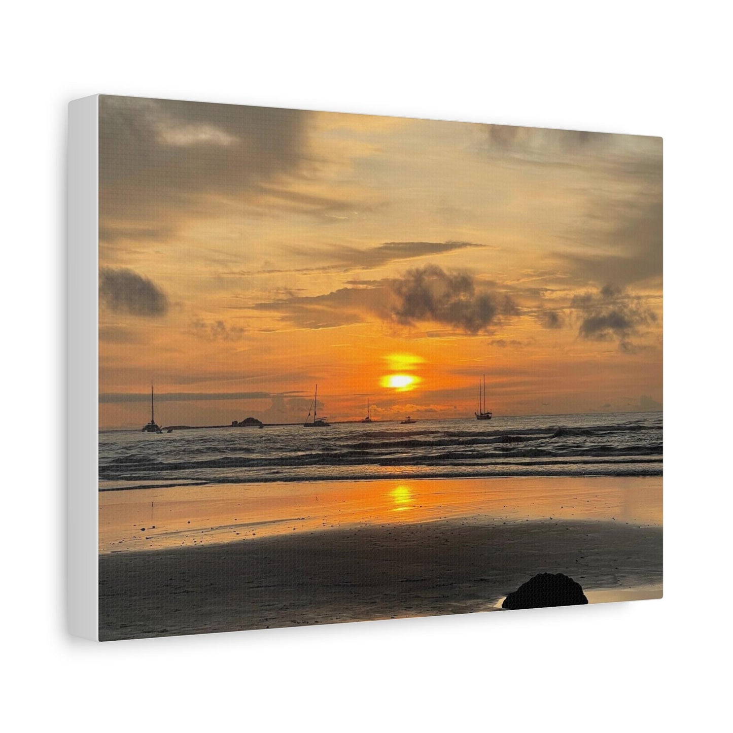 Sunset Beach Scene Matte Canvas | Stretched Canvas Wall Art