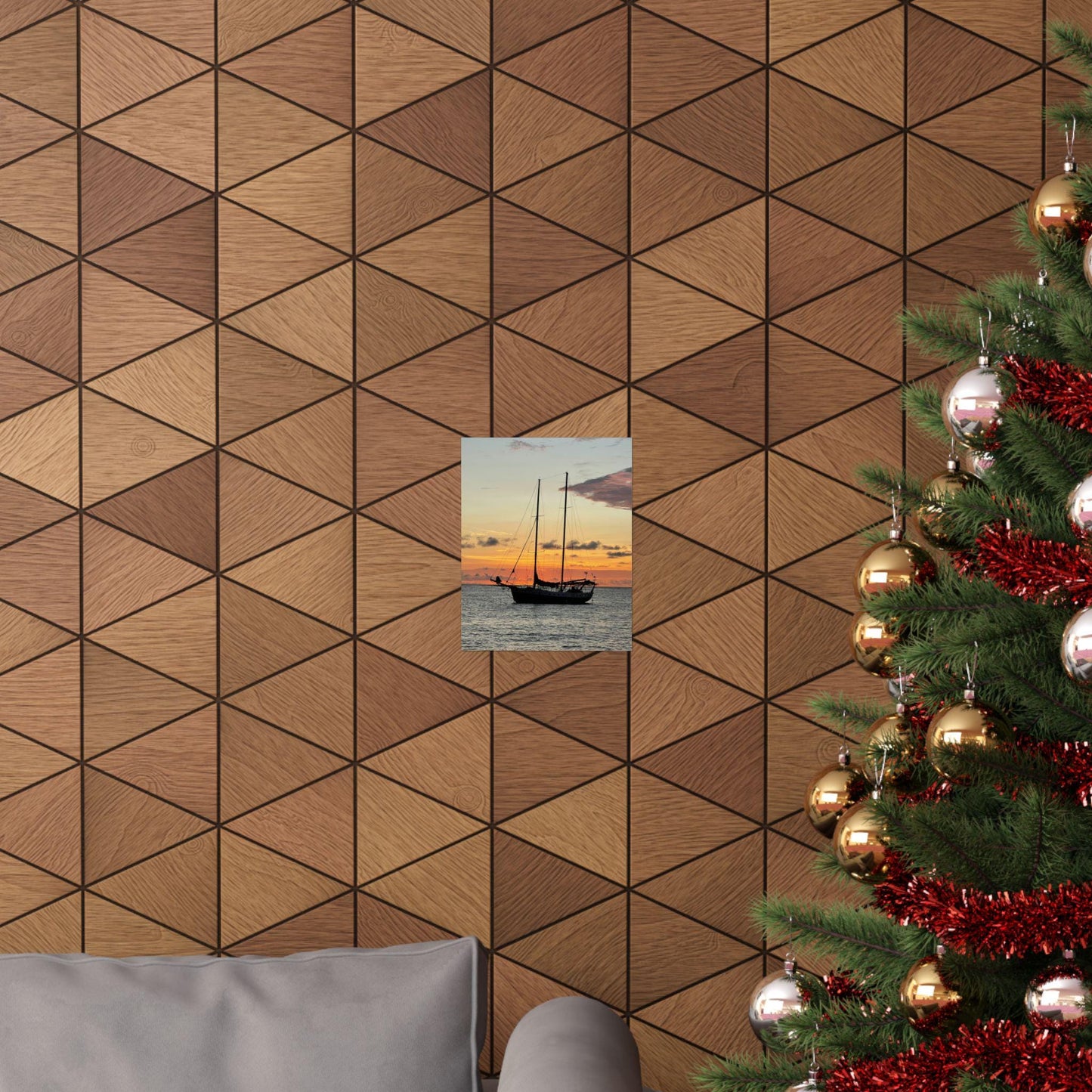 Sailboat Sunset Matte Vertical Poster | Nautical Beach Wall Art