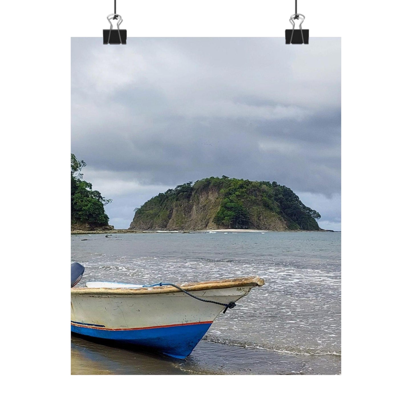 Fishing Boat Beach Poster | Matte Vertical Coastal Wall Art