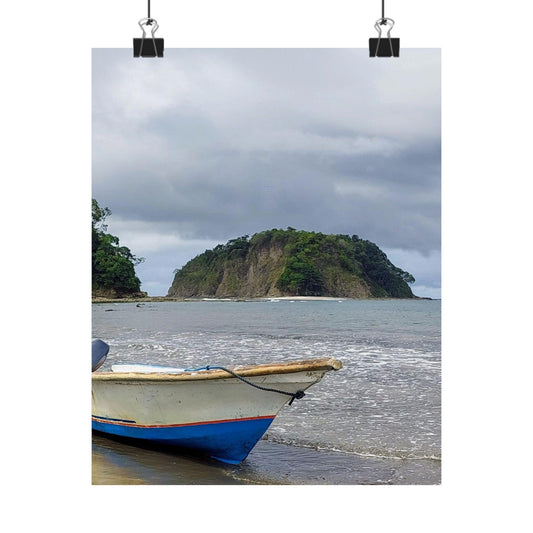 Fishing Boat Beach Poster | Matte Vertical Coastal Wall Art