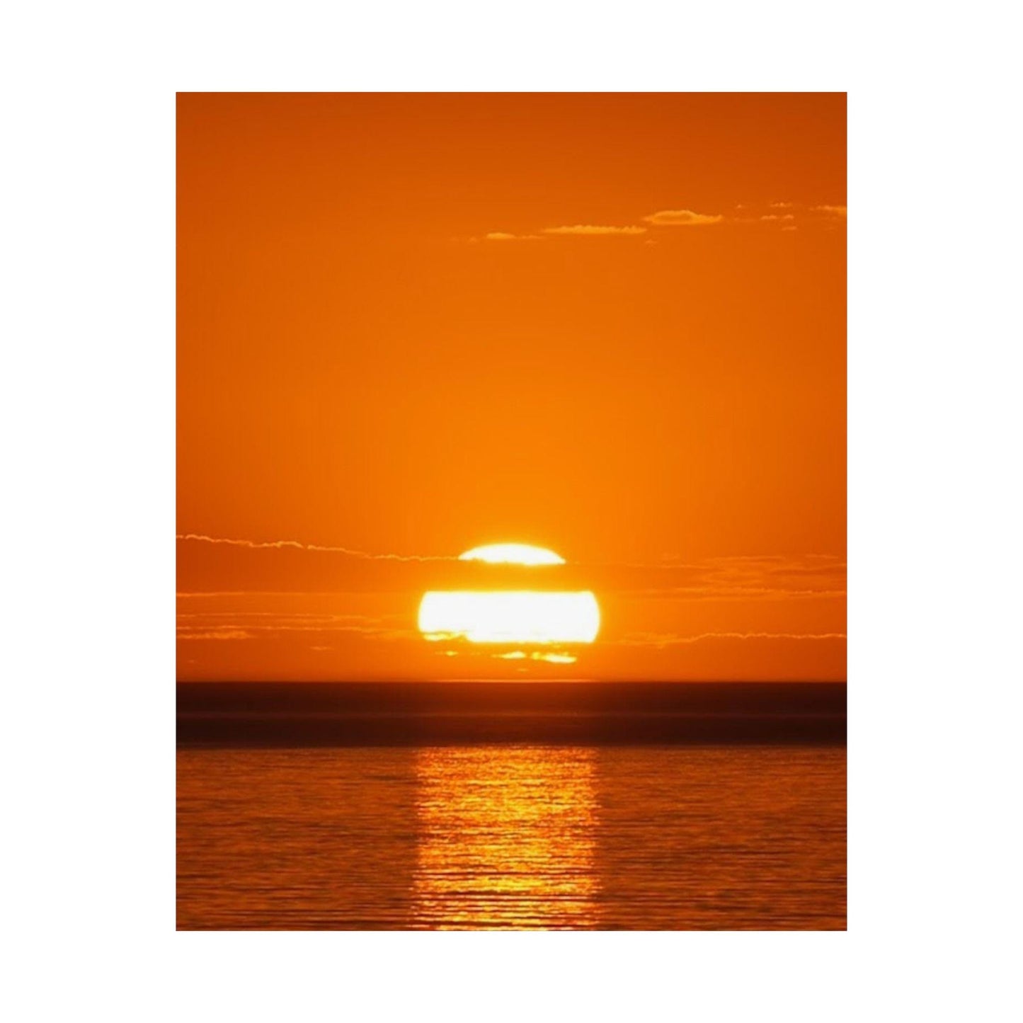 Orange Sunset over Ocean Poster | Matte Vertical Poster