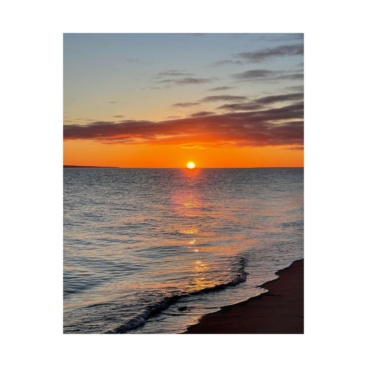 Sunset Beach Waves Poster | Matte Vertical Wall Art