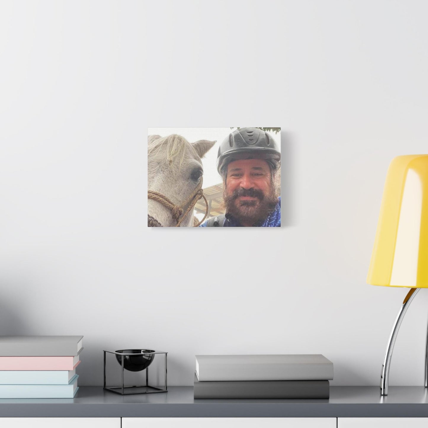 Costa Rica Selfie Canvas Print, Man and Horse Portrait, Matte Wall Art