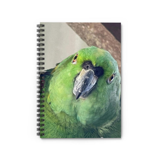 Green Parrot Face Spiral Notebook | Ruled Notebook