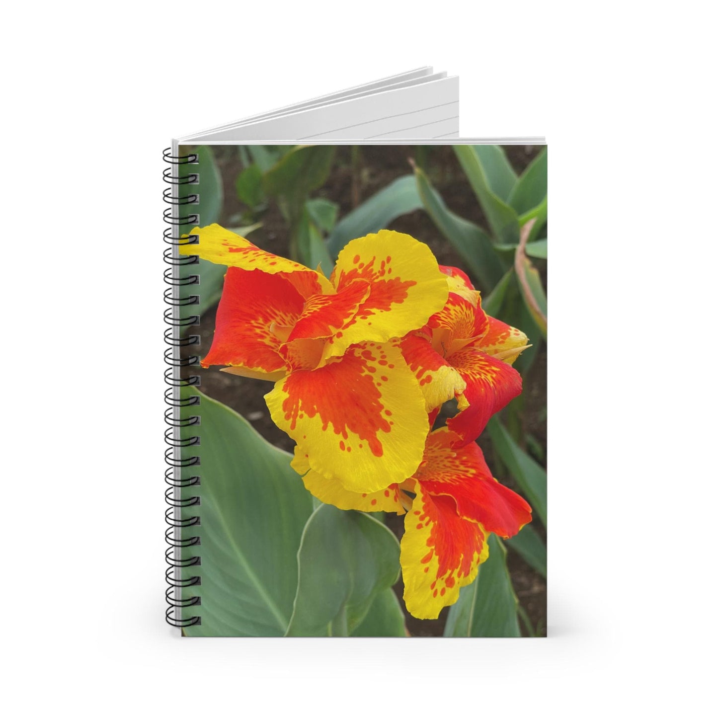 Red and Yellow Canna Lily Spiral Notebook | Ruled Journal