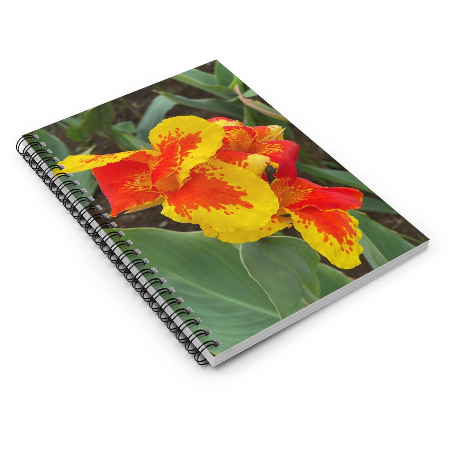 Red and Yellow Canna Lily Spiral Notebook | Ruled Journal
