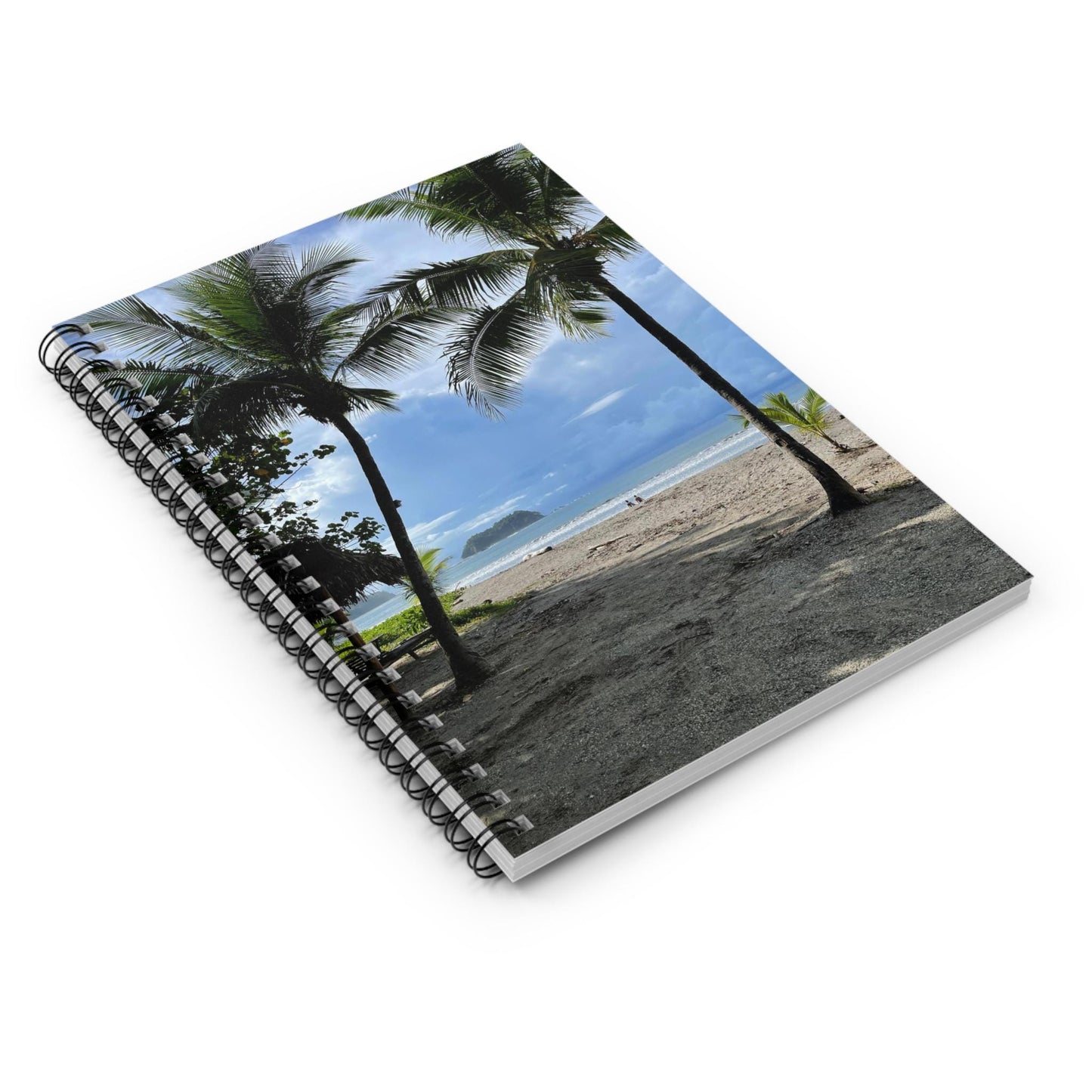 Tropical Palm Beach Scene Spiral Notebook | Ruled