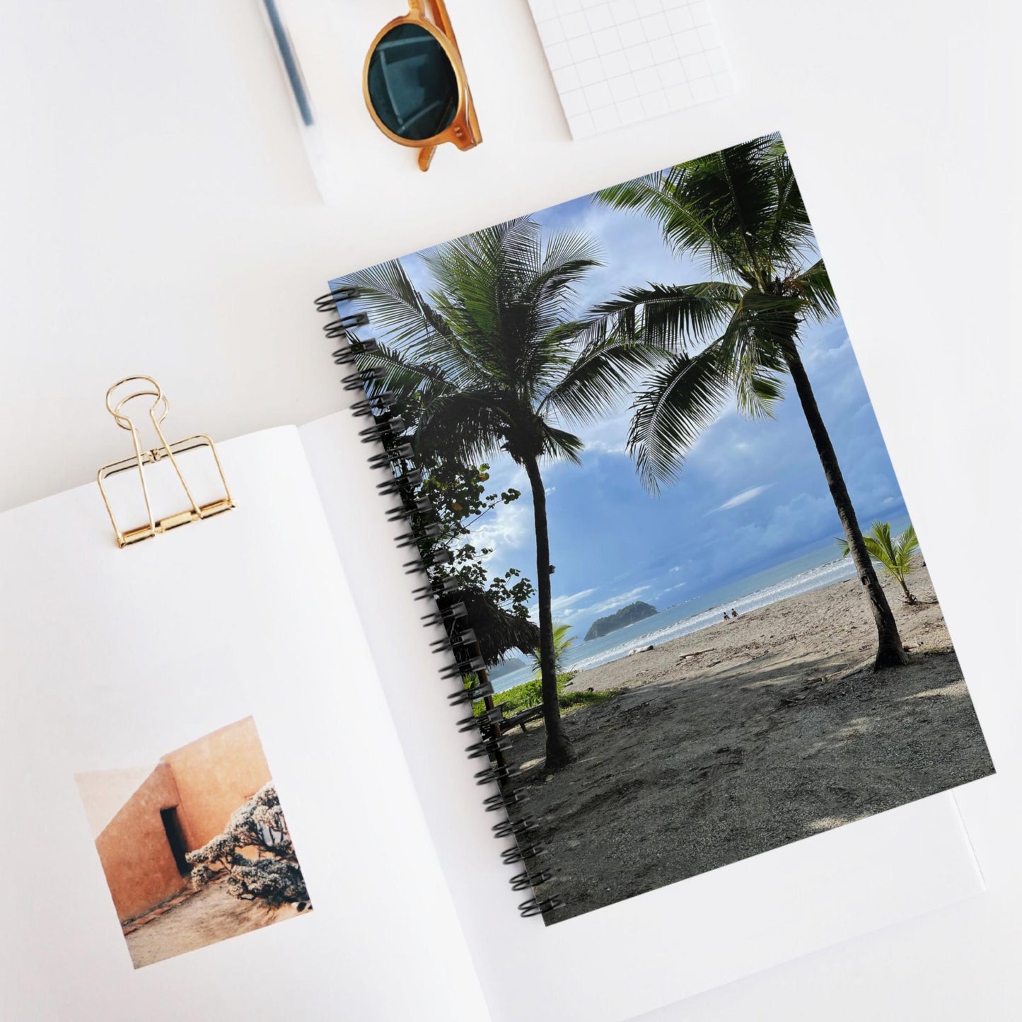 Tropical Palm Beach Scene Spiral Notebook | Ruled