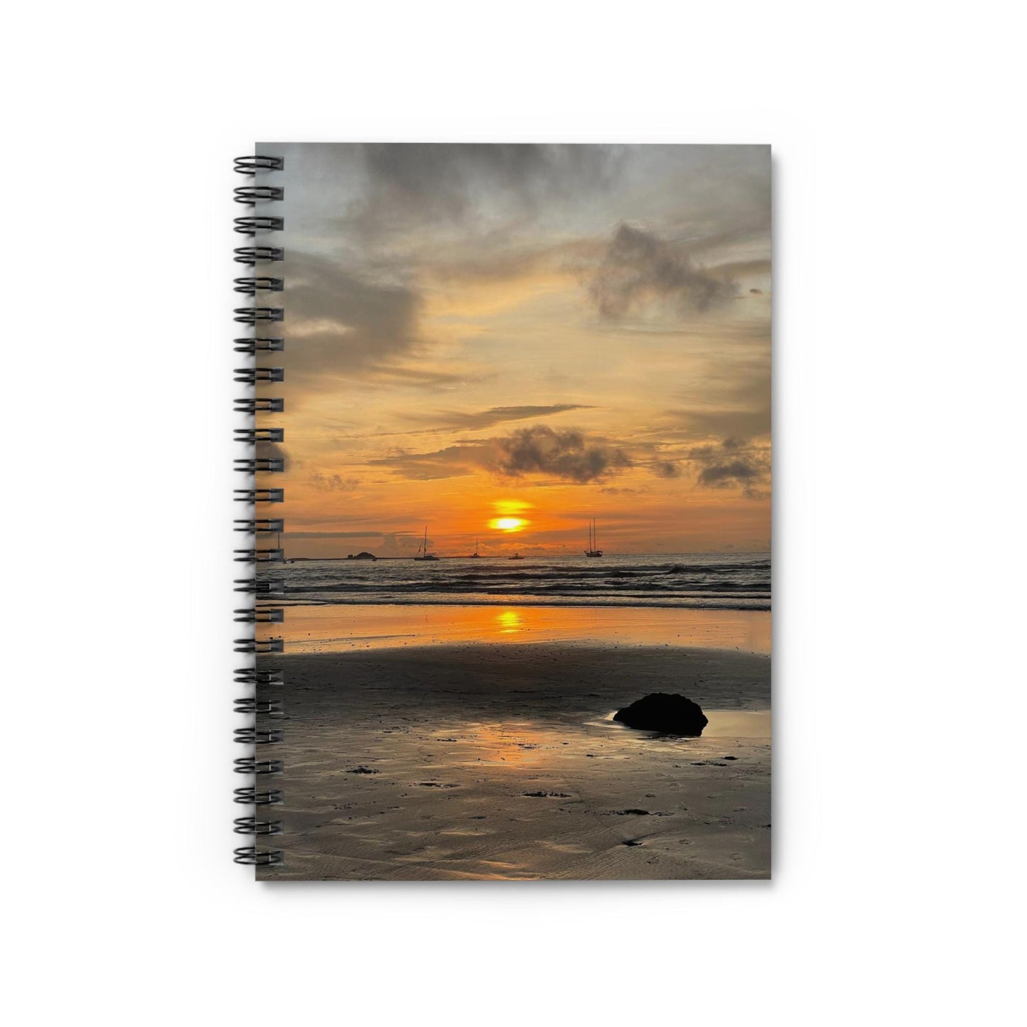 Sunset Beach Reflection Spiral Notebook | Ruled Journal