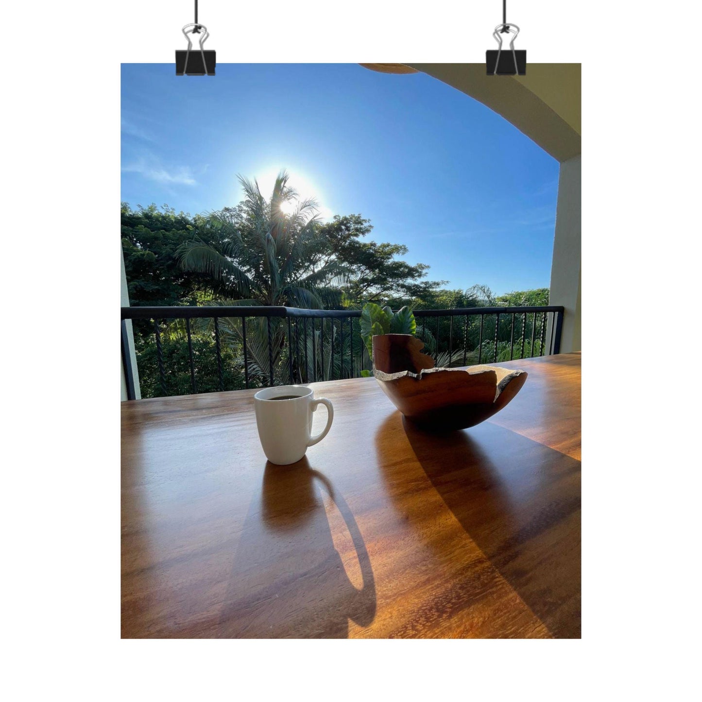 Tropical Morning Coffee Poster | Matte Vertical Poster
