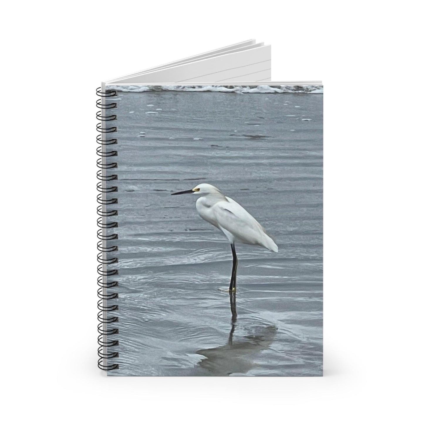 Snowy Egret Standing in Water Spiral Notebook | Ruled Journal
