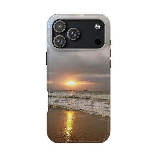 Sunset Beach Phone Case For iPhone 17 Pro Max | Ocean Waves, Coastal Photography