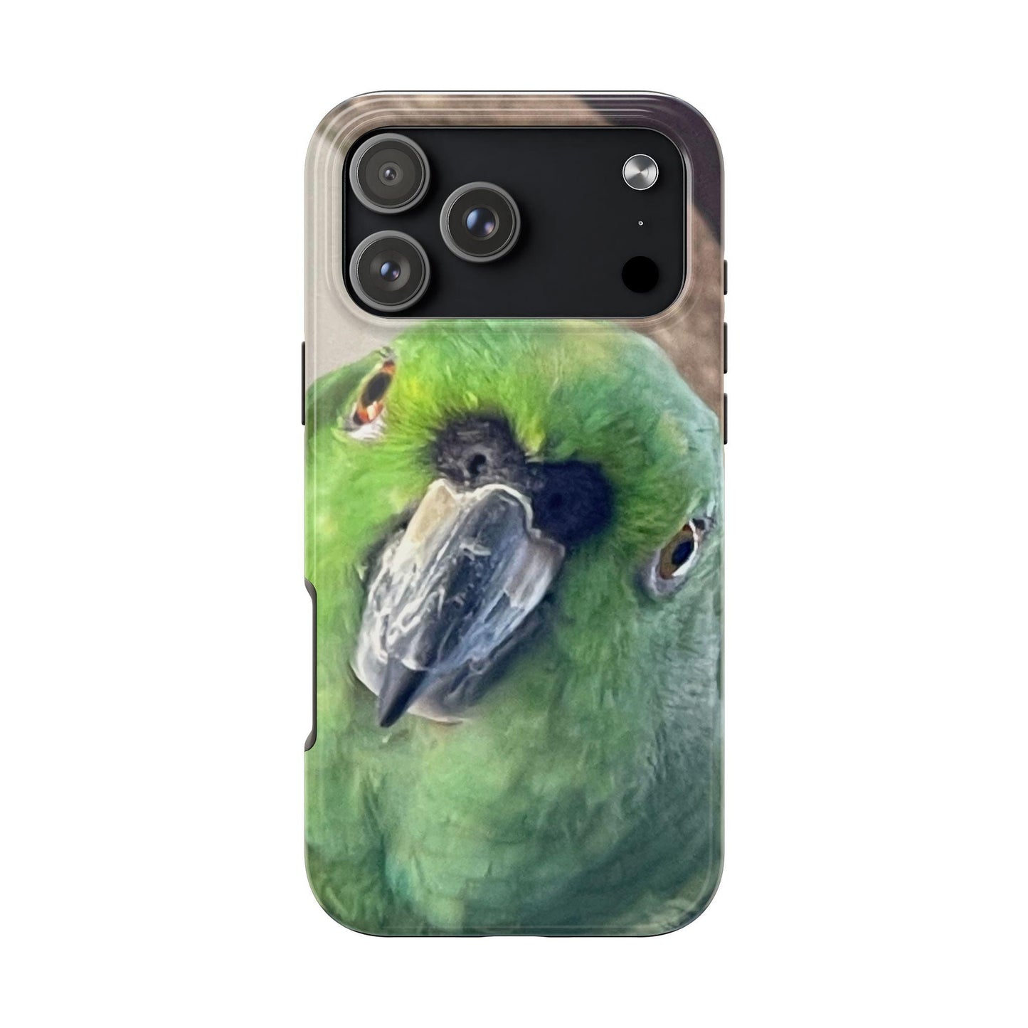 Green Parrot Face iPhone 17 Pro Max Case | Tropical Bird iPhone Cover