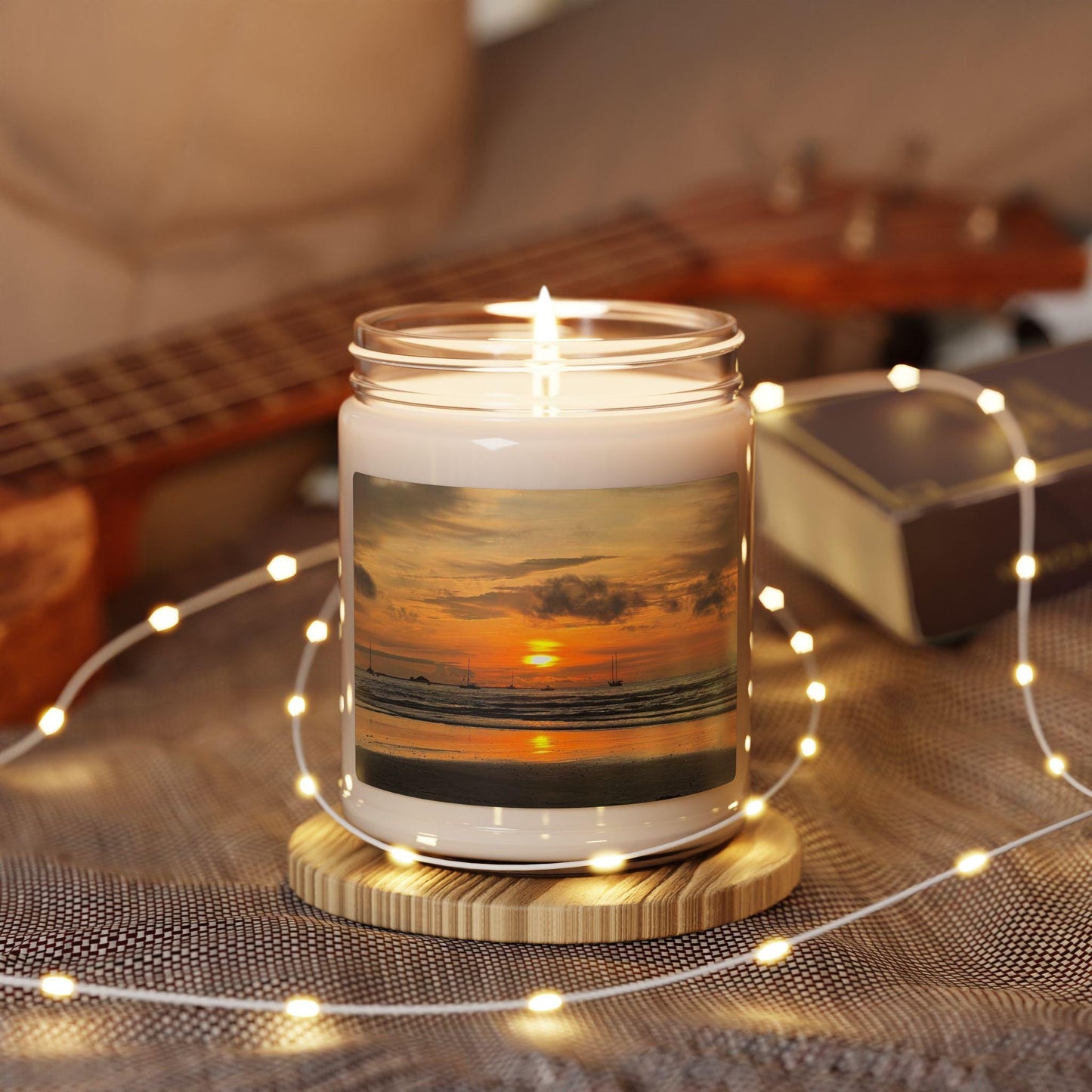 Sunset Beach Soy Candle | Coastal Scented Candle, Reusable Jar
