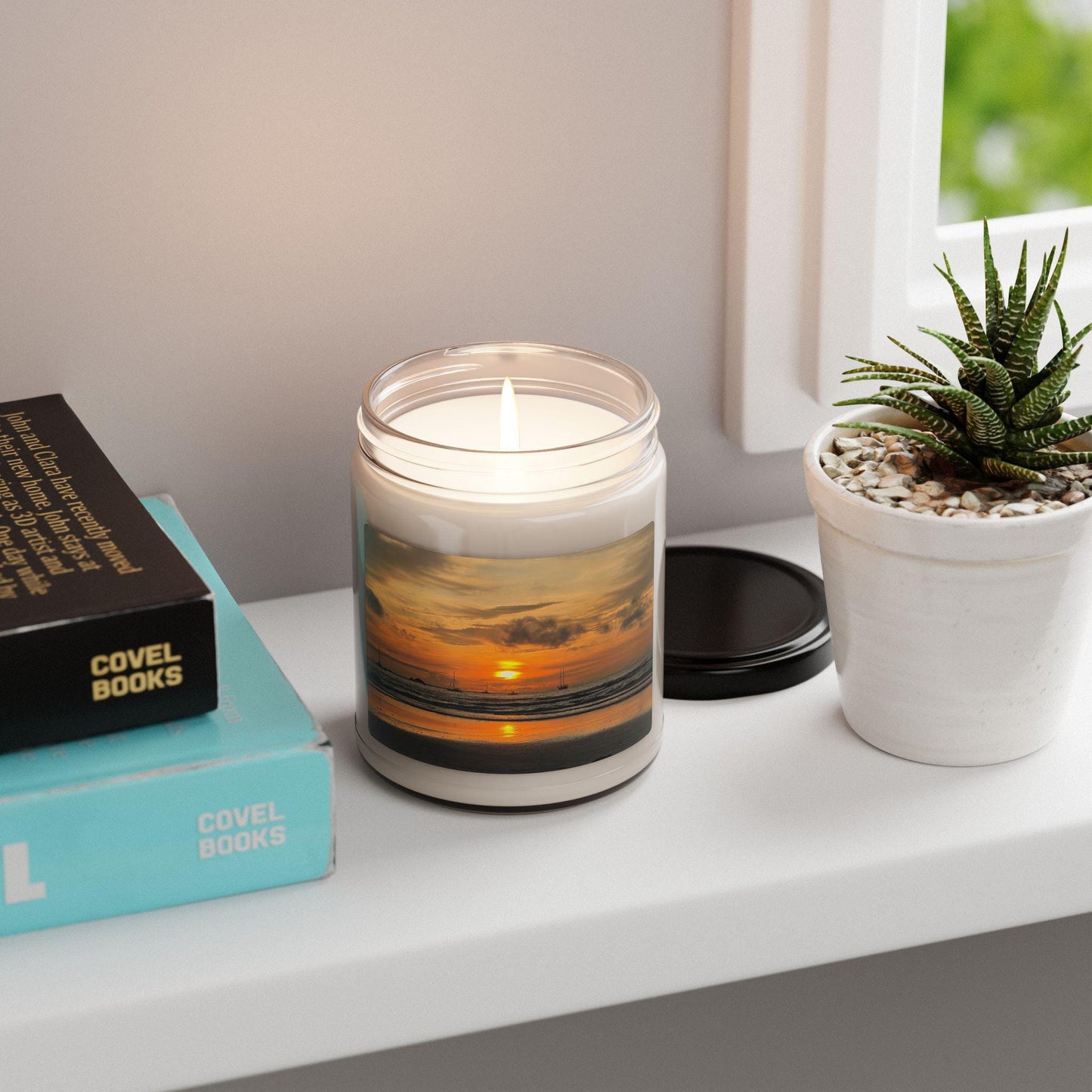 Sunset Beach Soy Candle | Coastal Scented Candle, Reusable Jar