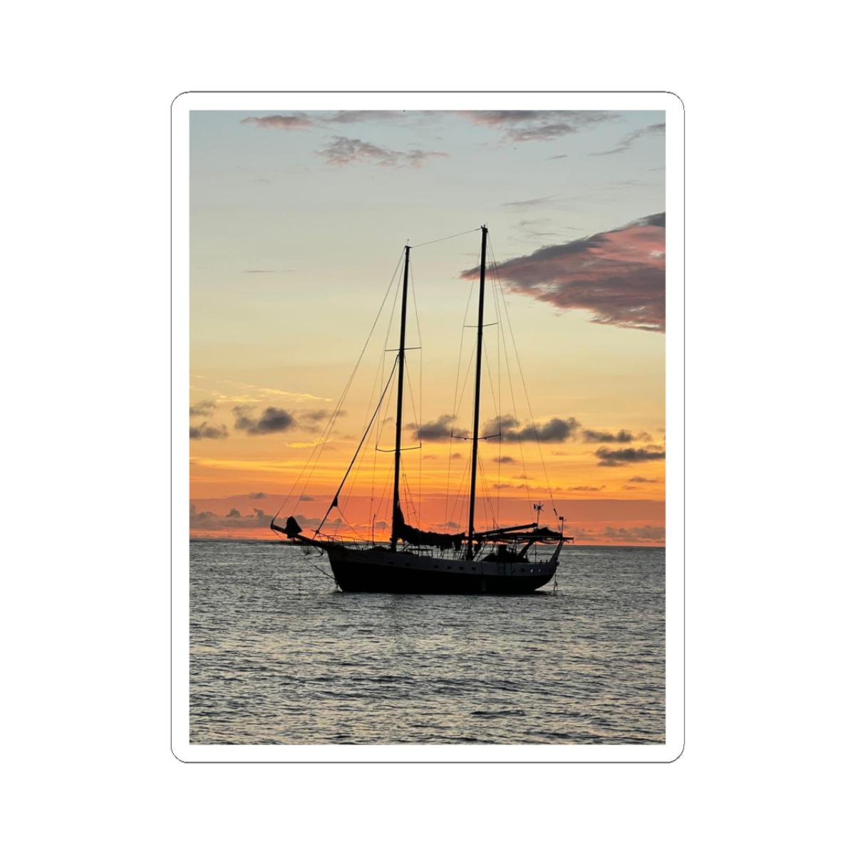 Sailboat Sunset Sticker | Kiss-Cut Sticker