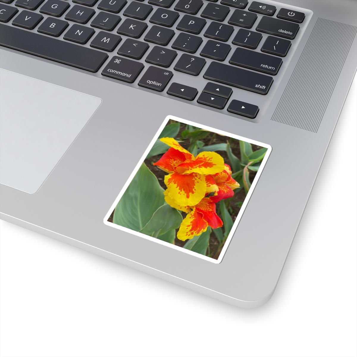 Red and Yellow Canna Lily Sticker | Kiss-Cut Floral Sticker