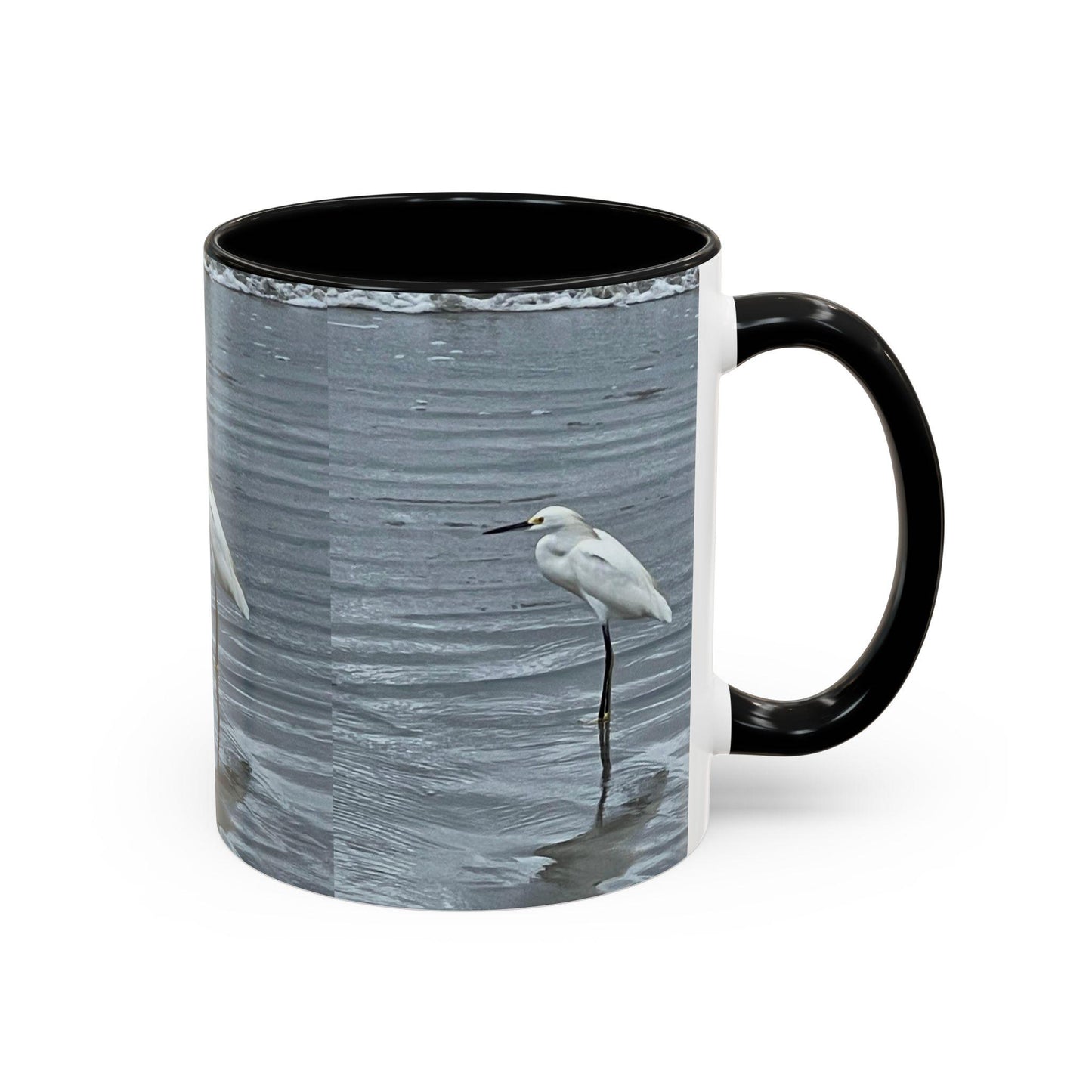 Snowy Egret Standing in Water Accent Coffee Mug | 11oz 15oz