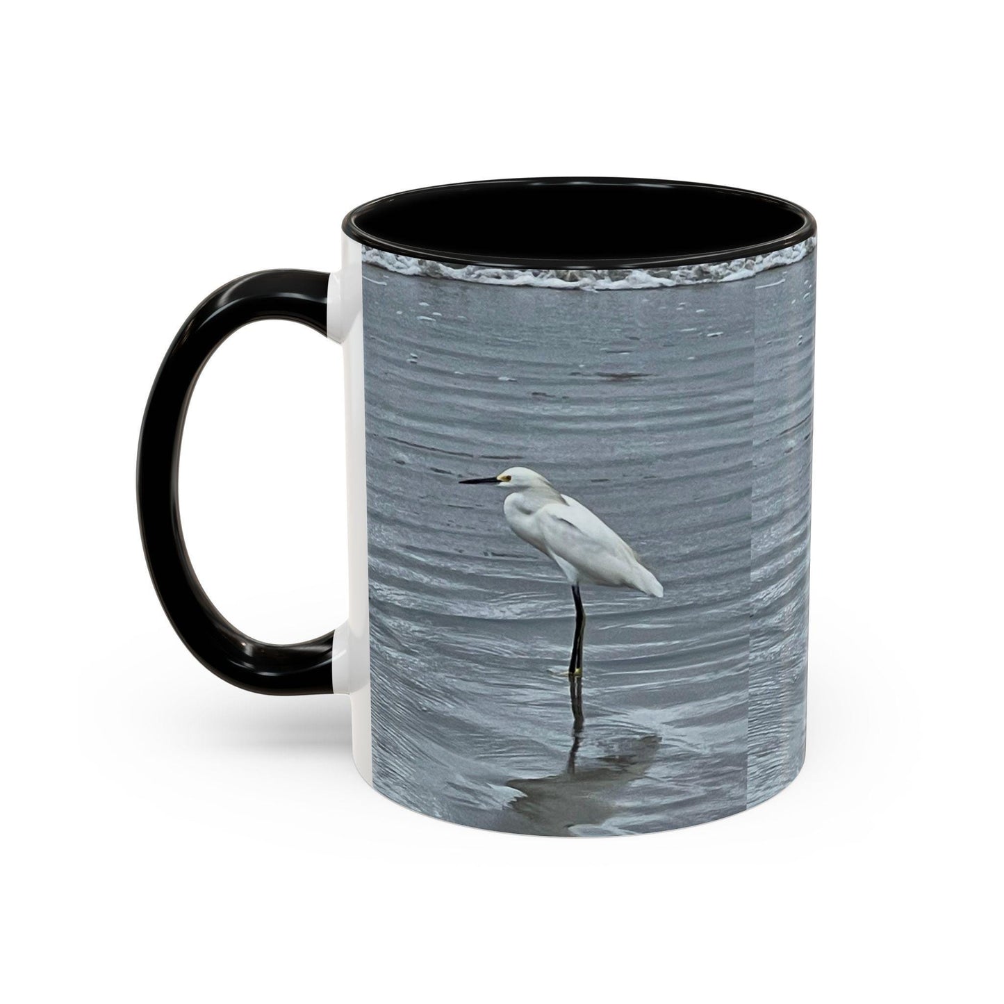 Snowy Egret Standing in Water Accent Coffee Mug | 11oz 15oz