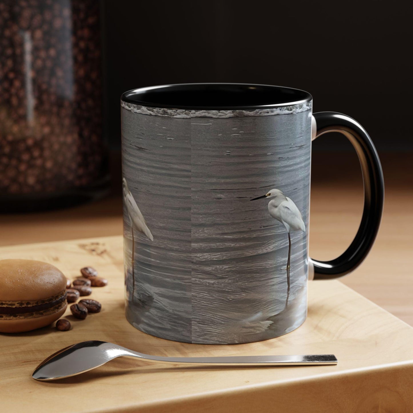 Snowy Egret Standing in Water Accent Coffee Mug | 11oz 15oz
