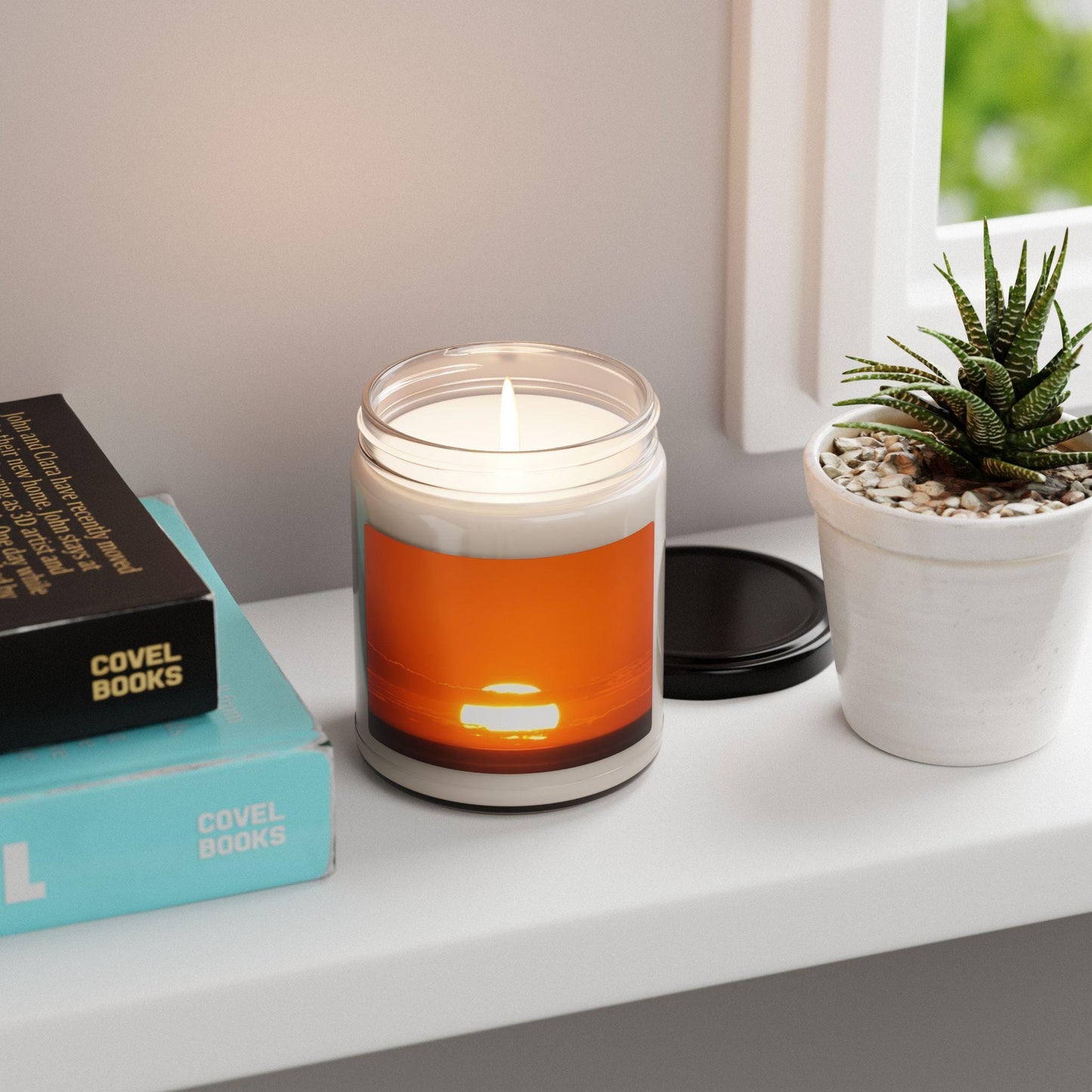 Sunset Horizon Candle | 9oz Soy Jar, Warm Orange Sunset Scenery