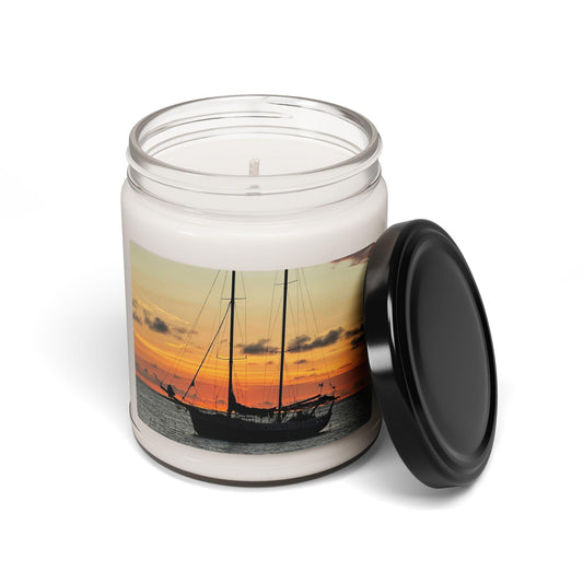 Sailboat Sunset Candle 9oz Soy Jar | Beach Nautical Sunset Scent