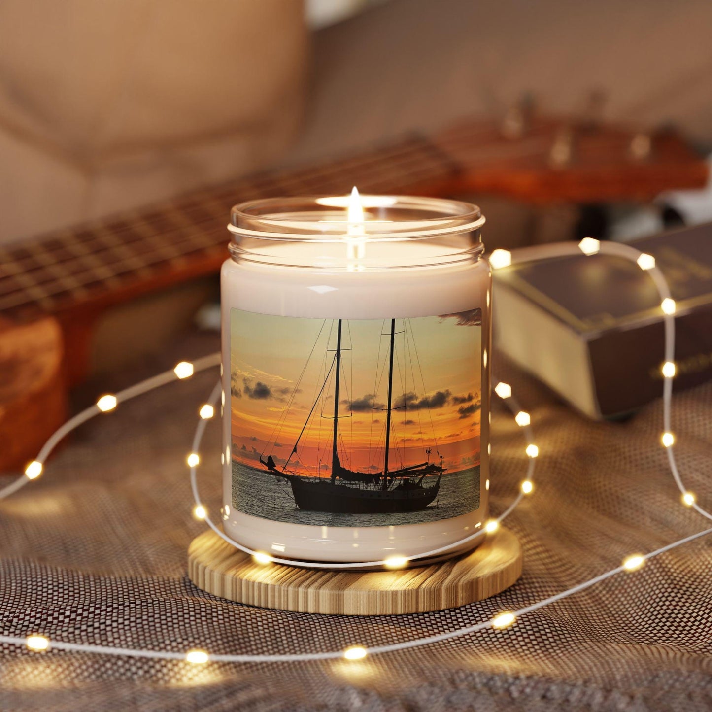 Sailboat Sunset Candle 9oz Soy Jar | Beach Nautical Sunset Scent