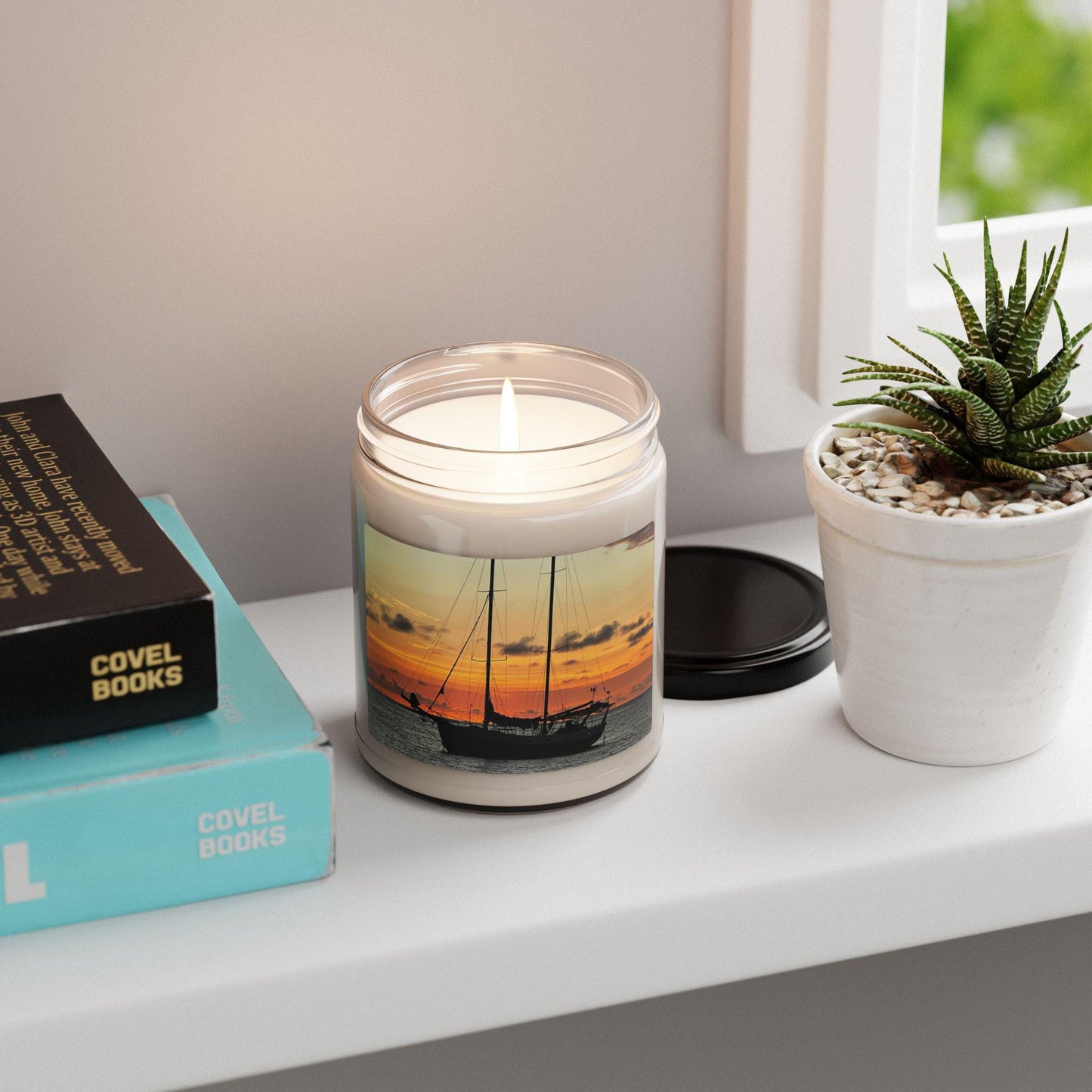 Sailboat Sunset Candle 9oz Soy Jar | Beach Nautical Sunset Scent