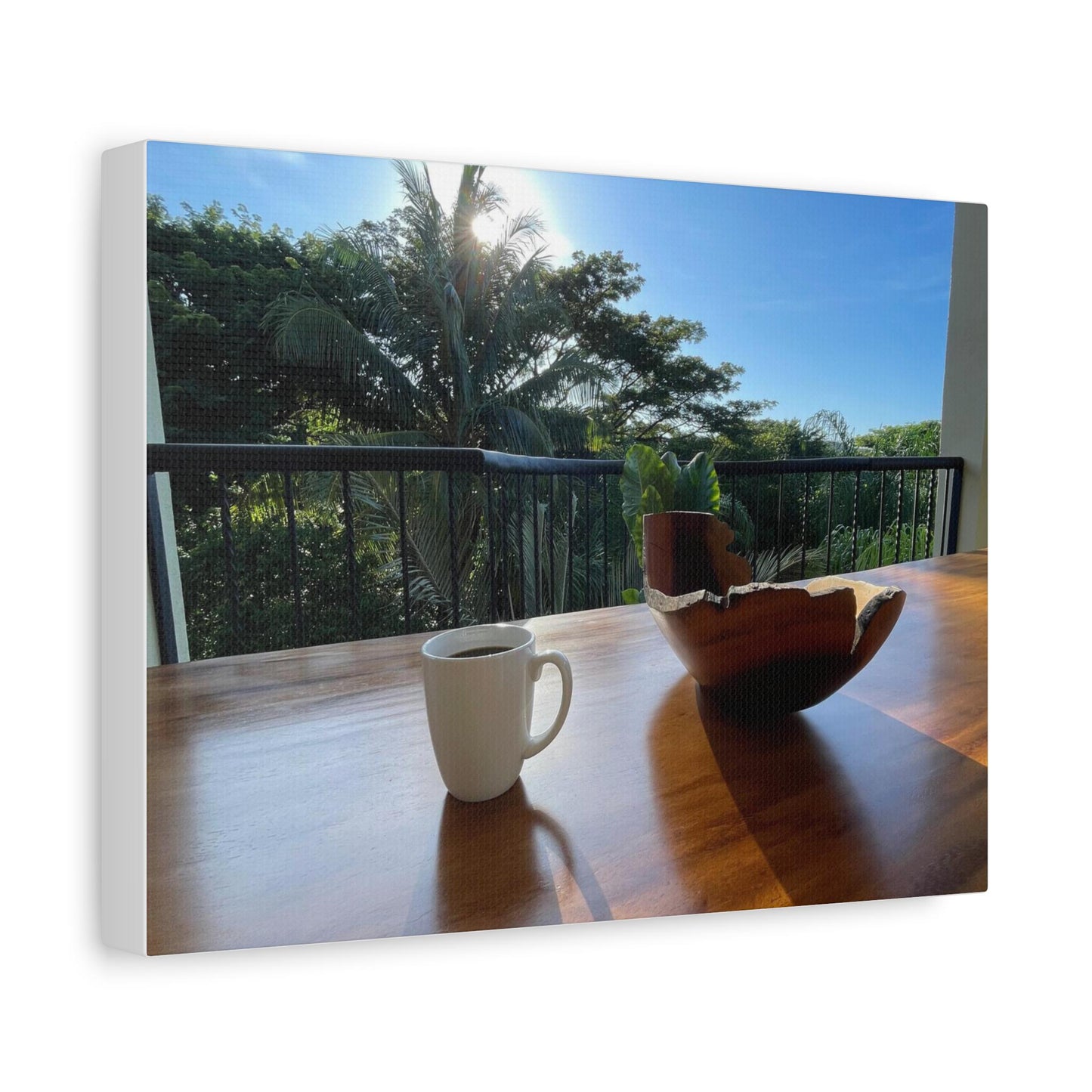 Coffee Mug on Balcony Canvas
