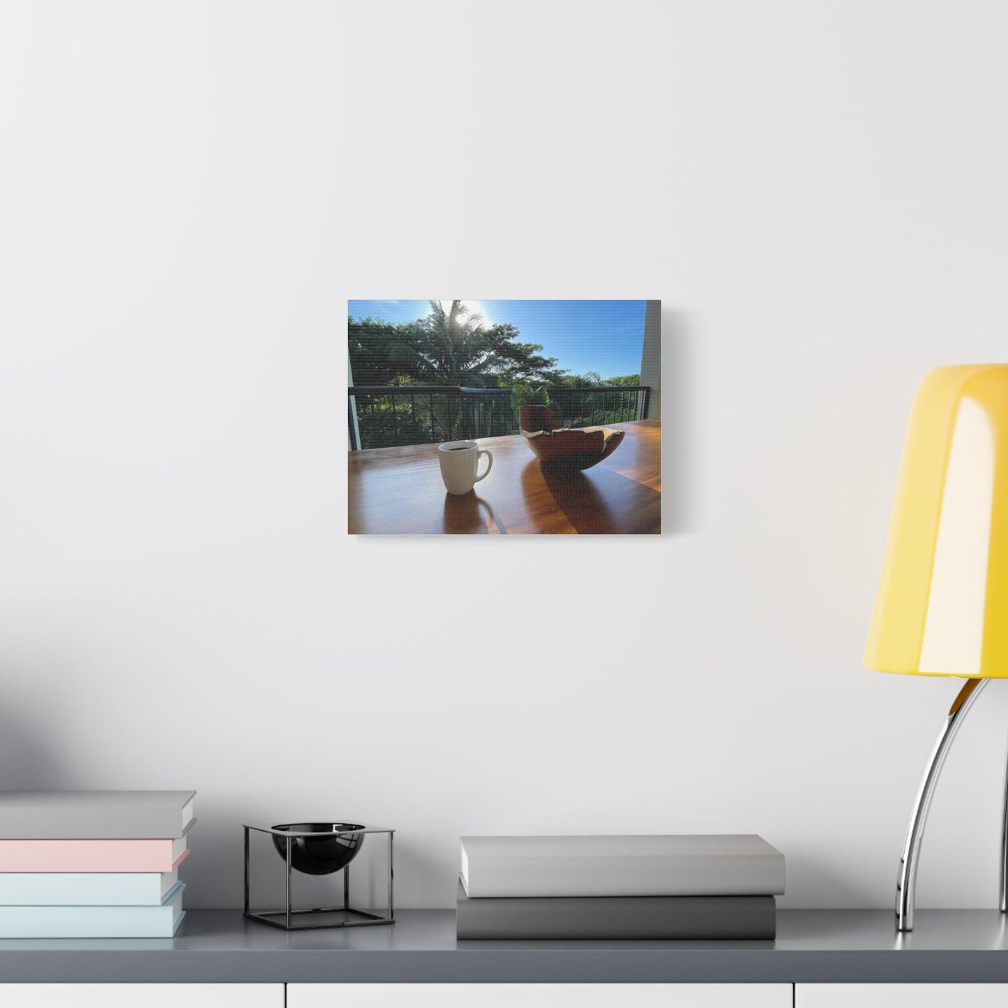 Coffee Mug on Balcony Canvas