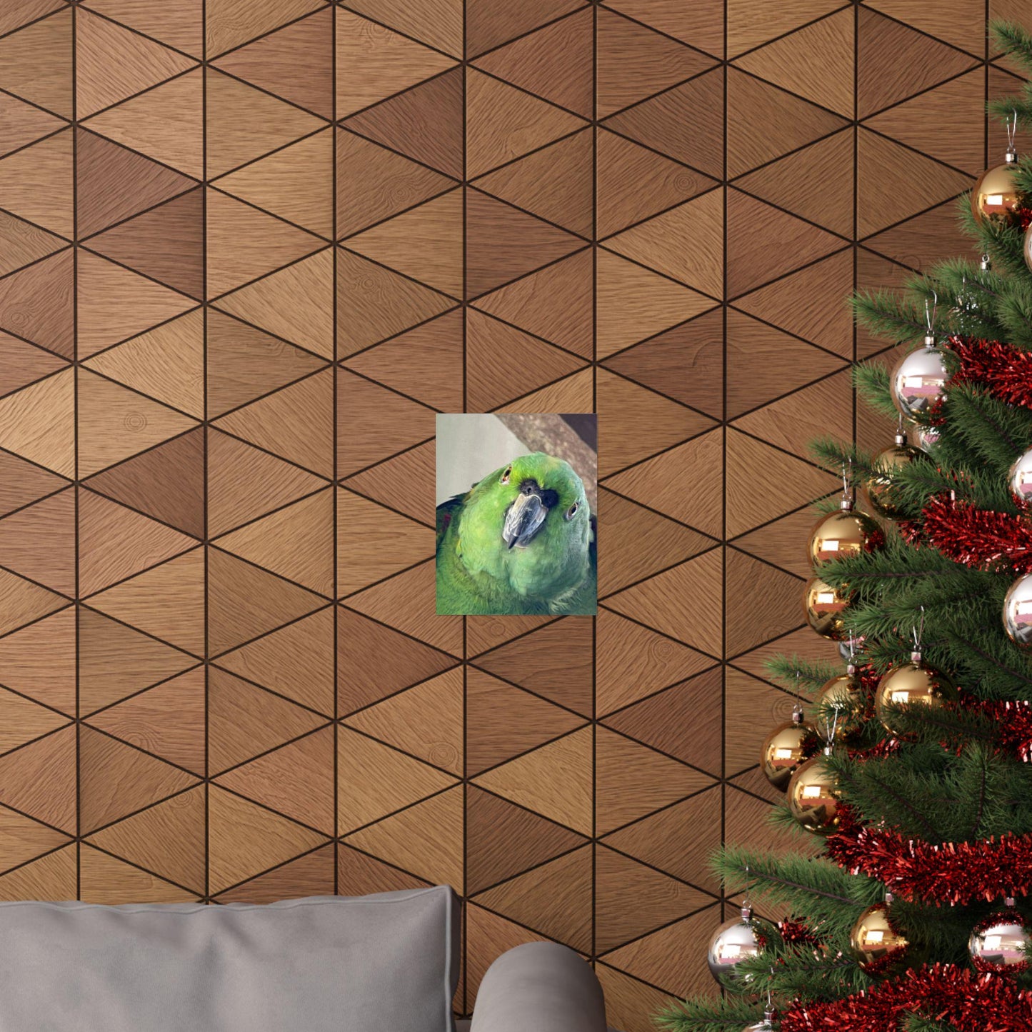 Green Parrot Portrait Matte Vertical Posters | Tropical Bird Wall Art