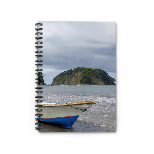 Boat on Beach Notebook | Spiral Ruled Notebook