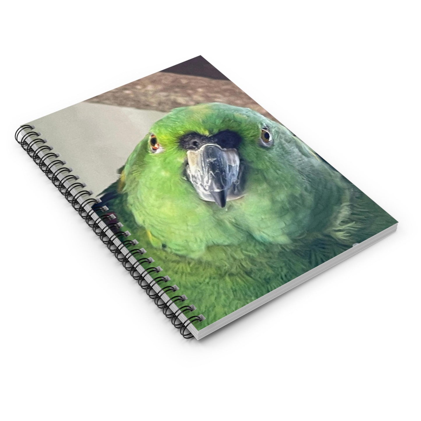 Green Parrot Face Spiral Notebook | Ruled Notebook