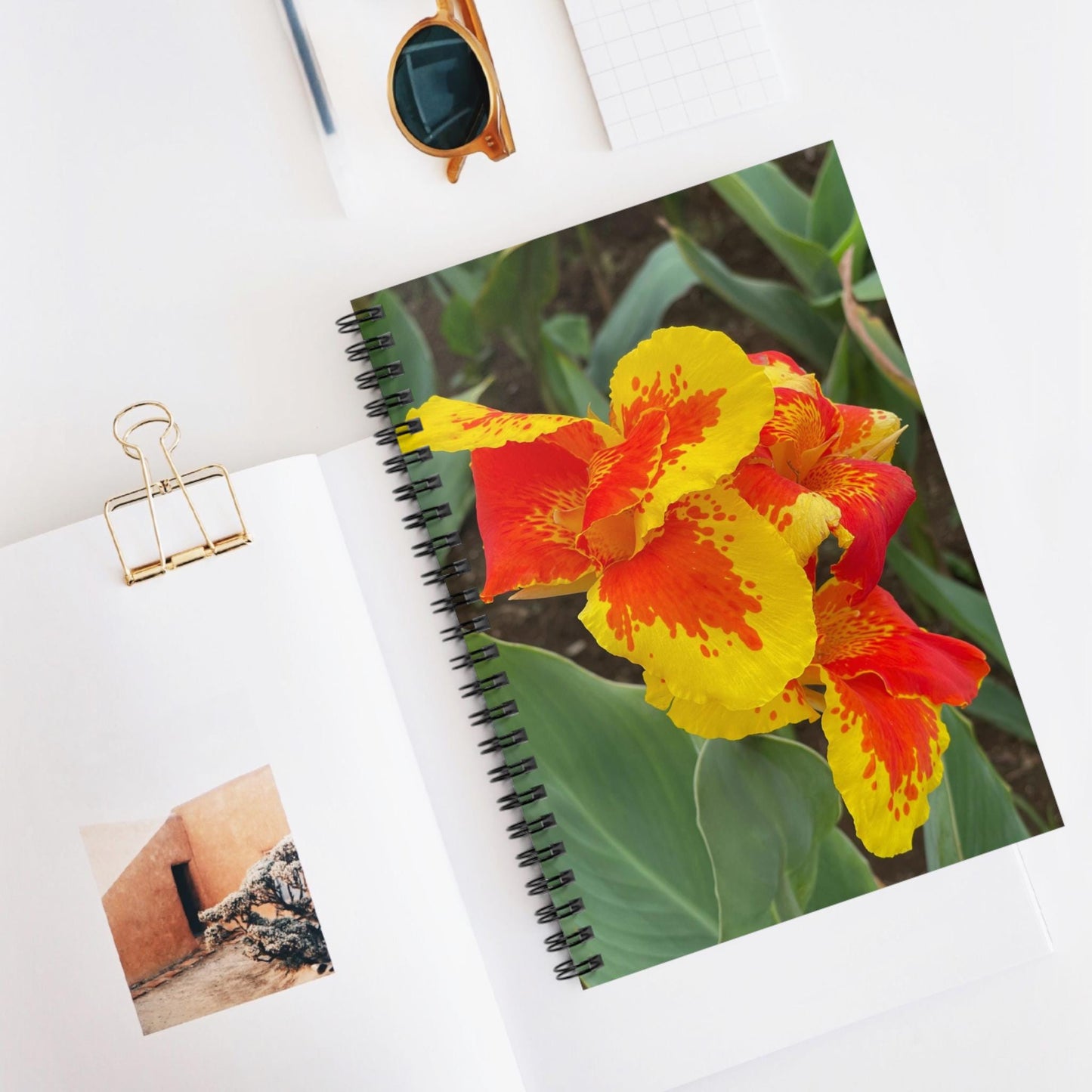 Red and Yellow Canna Lily Spiral Notebook | Ruled Journal