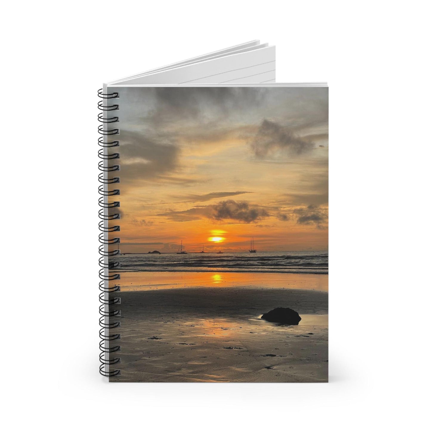 Sunset Beach Reflection Spiral Notebook | Ruled Journal