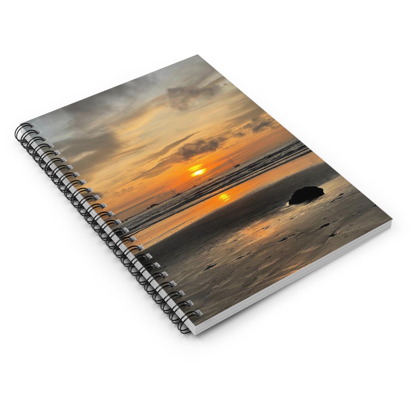 Sunset Beach Reflection Spiral Notebook | Ruled Journal