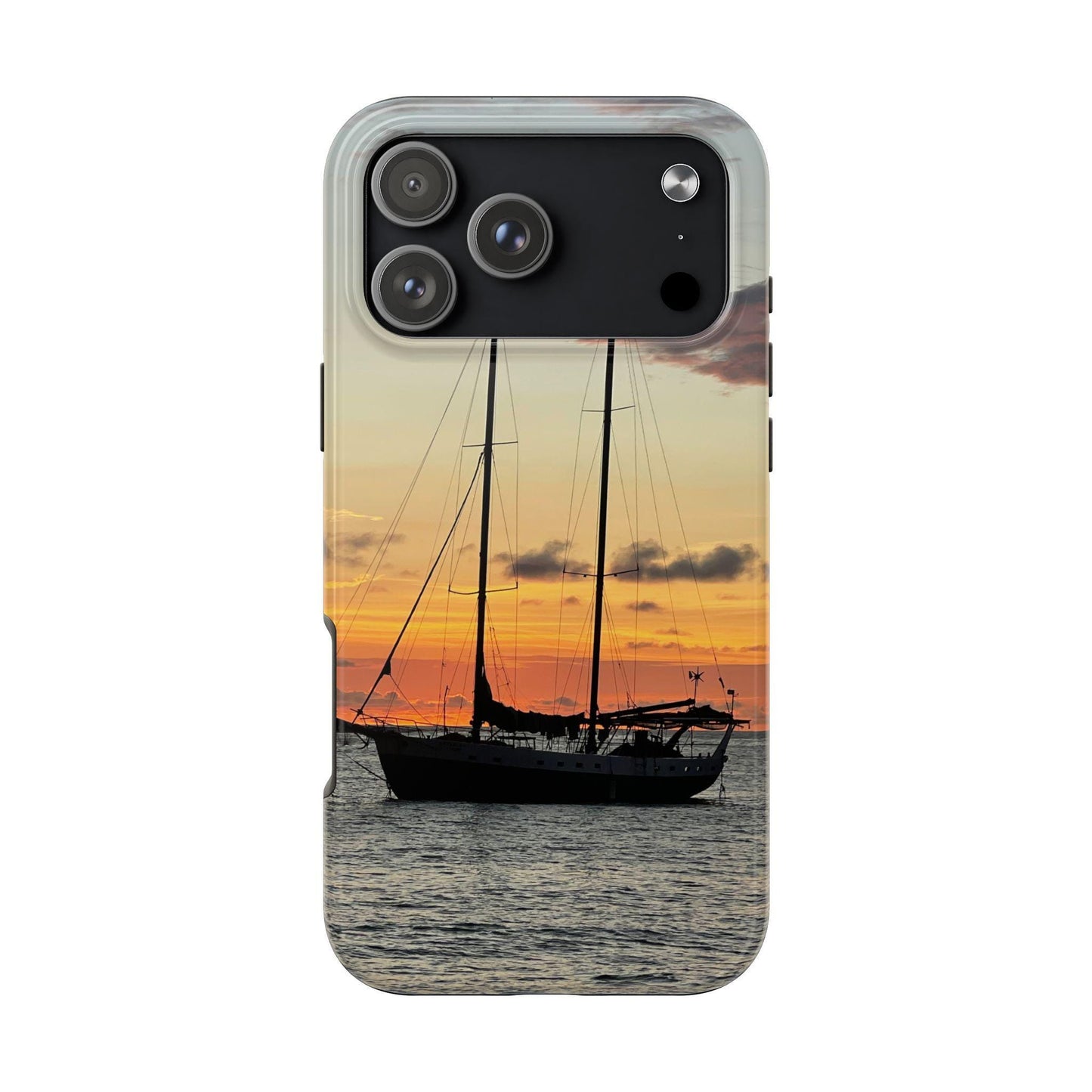 Sailboat Sunset Phone Case For iPhone 17 Pro Max | Nautical Ocean Beach Landscape